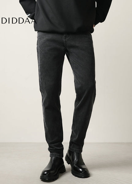 Black Stretch Loose Straight Leg Jeans for Men - Men’s Jeans