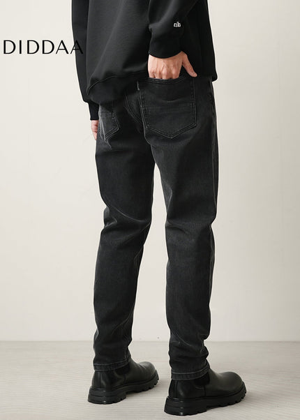 Black Stretch Loose Straight Leg Jeans for Men - Men’s Jeans