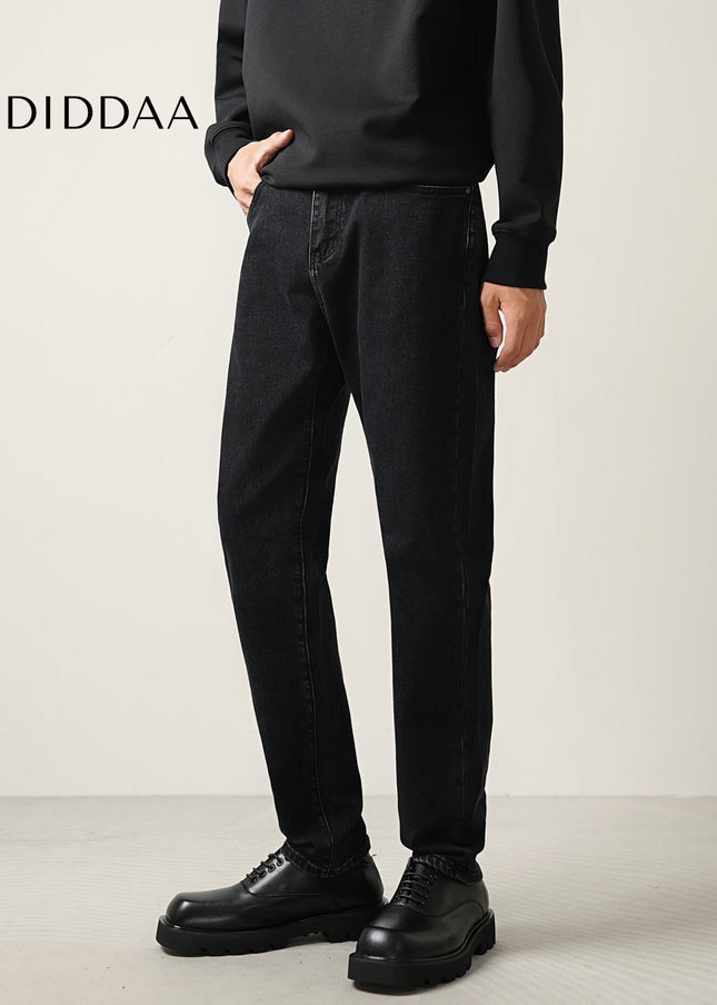 Black Stretch Slim Fit Straight Leg Jeans for Men - Men’s Jeans