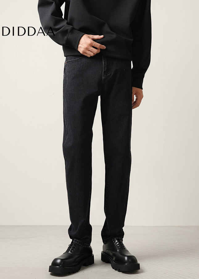 Black Stretch Slim Fit Straight Leg Jeans for Men - Men’s Jeans