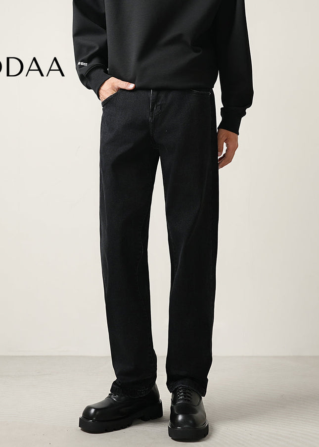 Black Stretch Slim Fit Straight Leg Jeans for Men - Men’s Jeans