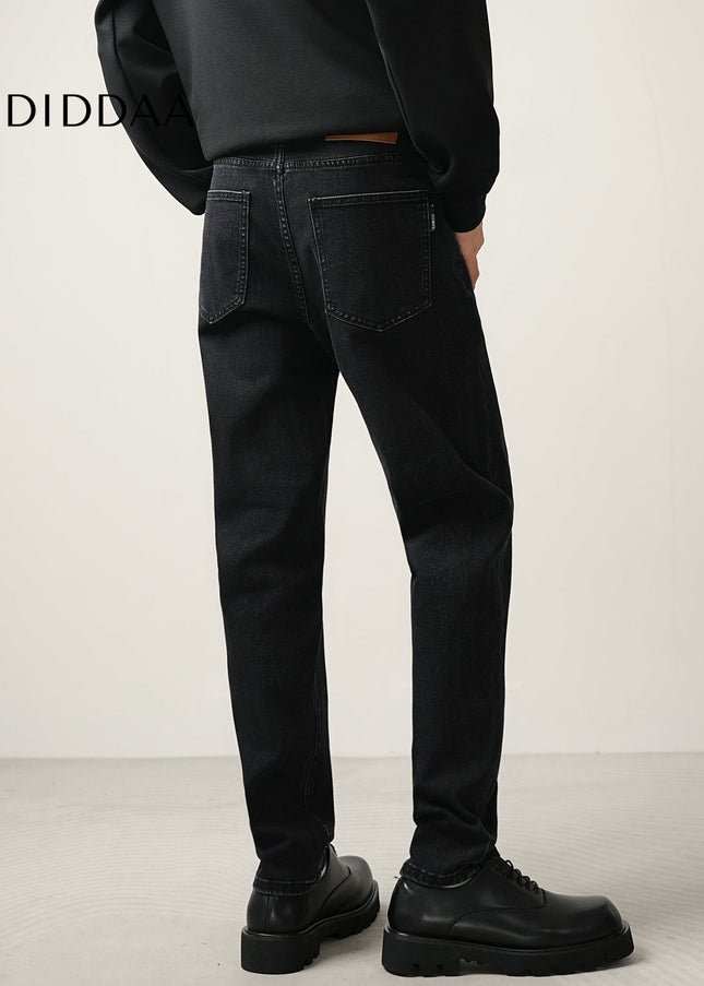 Black Stretch Slim Fit Straight Leg Jeans for Men - Men’s Jeans