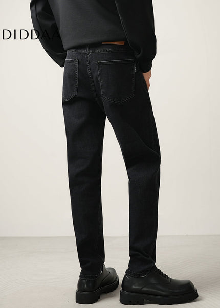 Black Stretch Slim Fit Straight Leg Jeans for Men - Men’s Jeans