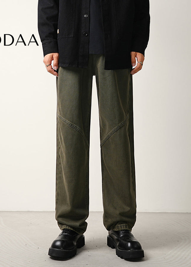 Black Structured Trendy Loose Straight Jeans - 28 / Brown - Men’s Jeans