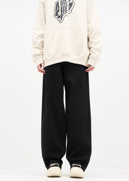 Black Versatile Loose Straight Leg Wide Leg Pants - Men’s Jeans