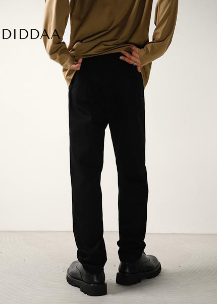 Black Versatile Stretch Commuter Jeans Loose Tapered Leg - Men’s Jeans