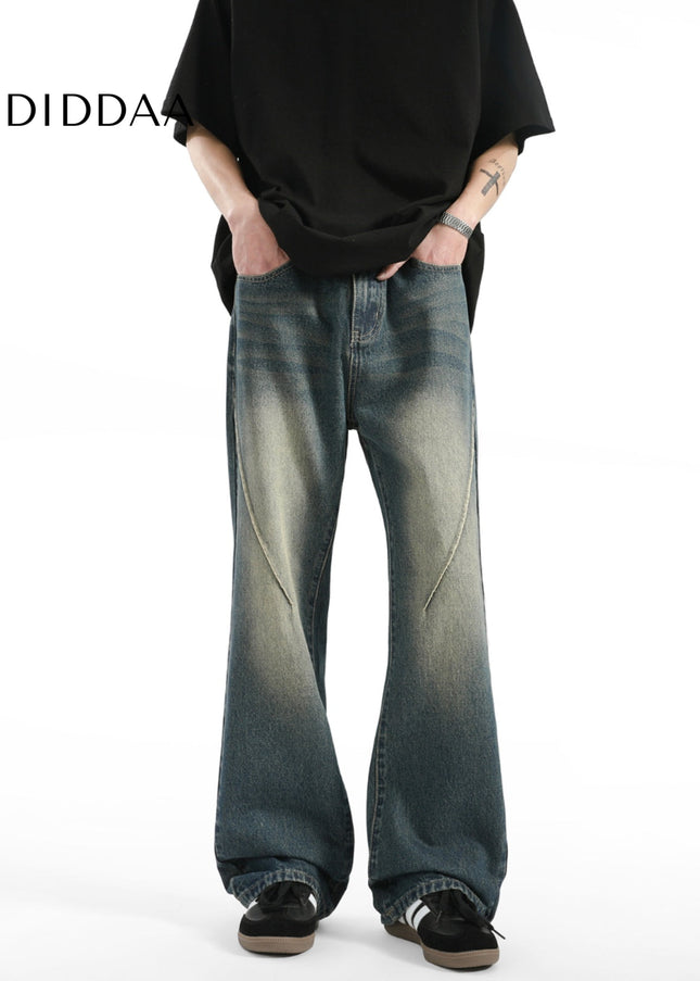 Black Vintage Wash CleanFit Loose Casual Jeans - Men’s Jeans