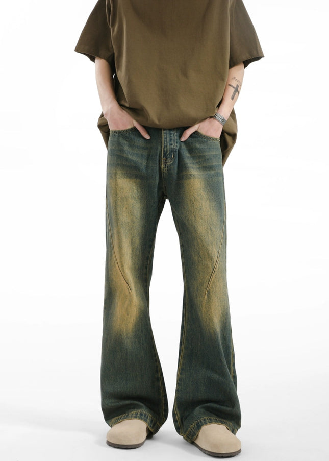 Black Vintage Wash CleanFit Loose Casual Jeans - Men’s Jeans