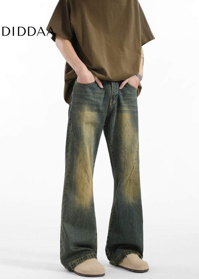 Black Vintage Wash CleanFit Loose Casual Jeans - Men’s Jeans