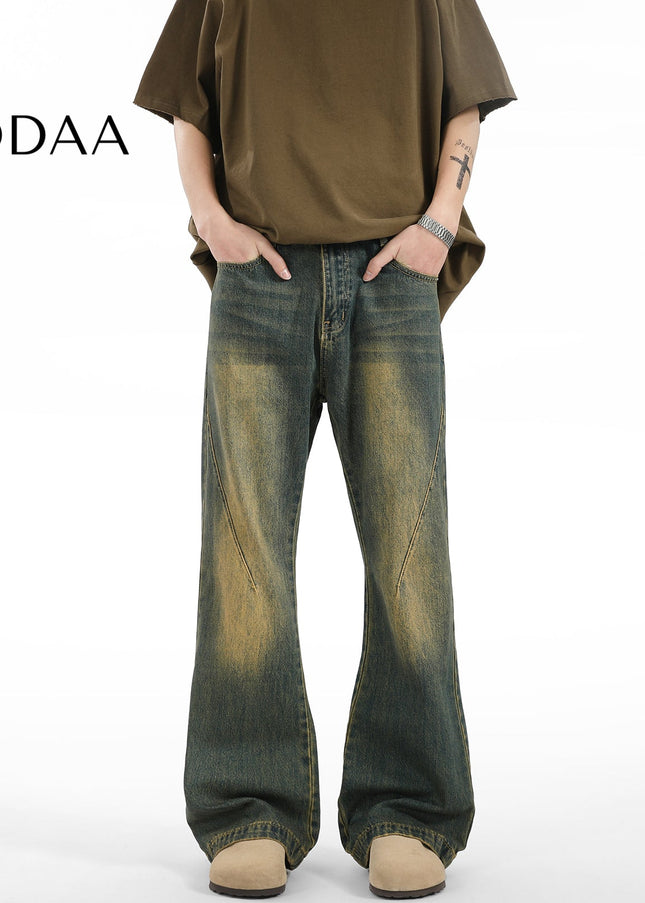 Yellow Distressed High Street Jeans for Men and Women - S / Vintage Blue - Men’s Jeans