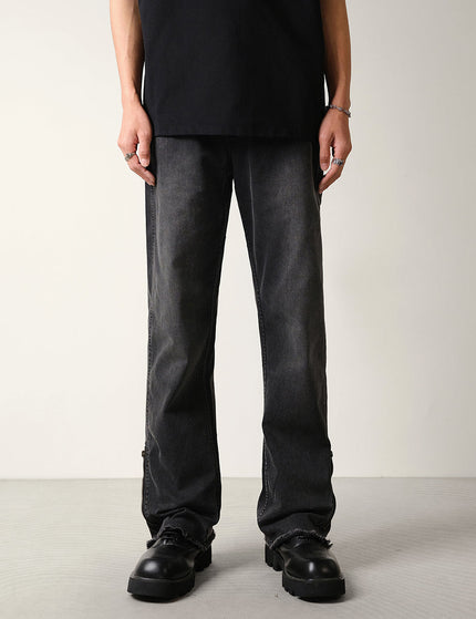 Black Vintage Wash Slightly Flared Jeans for Men - 28 / Black - Men’s Jeans