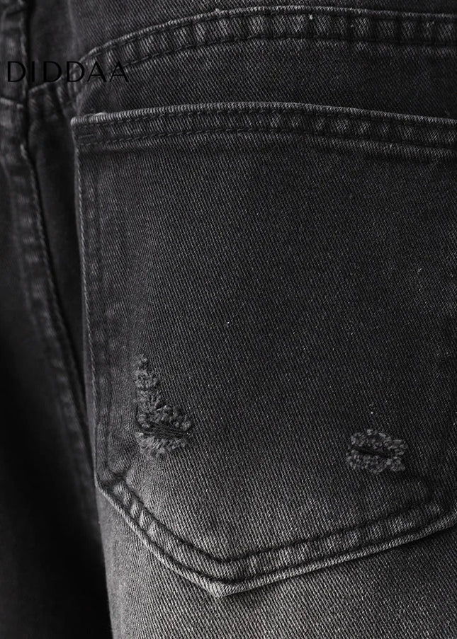 Black Vintage Wash Slightly Flared Jeans for Men - Men’s Jeans