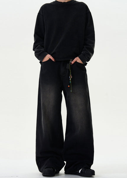 Black Vintage Washed Bootcut Jeans for Men and Women - Men’s Jeans