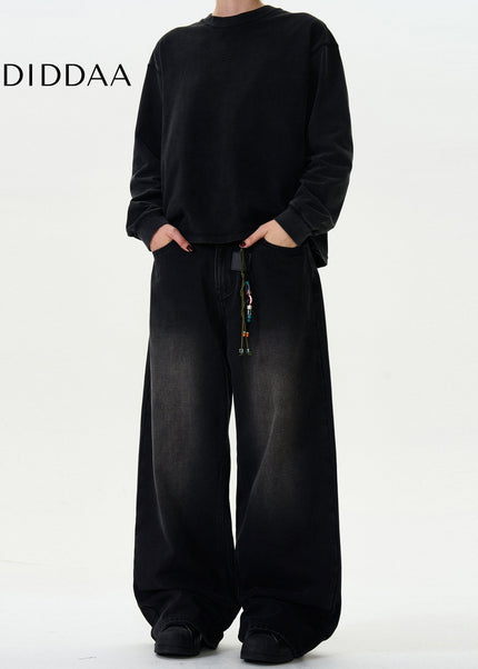 Black Vintage Washed Bootcut Jeans for Men and Women - Men’s Jeans