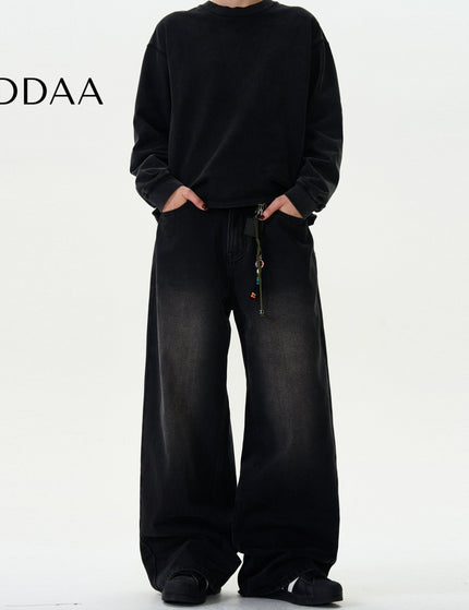 Black Vintage Washed Bootcut Jeans for Men and Women - S / Black - Men’s Jeans
