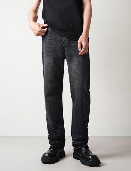 Black Wash Stretch Loose Straight Leg Jeans - 28 / Black - Men’s Jeans