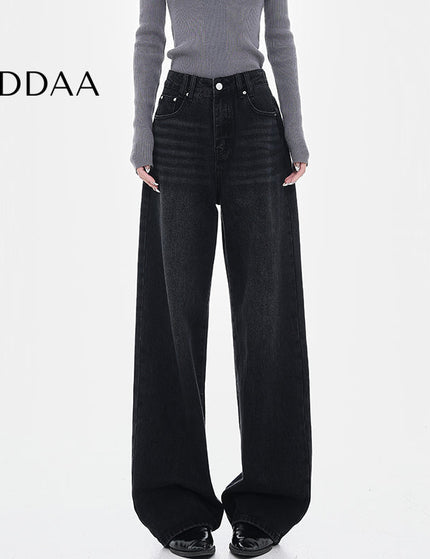 Black Washed Loose Wide-Leg Jeans for Women - S / Black - Women’s Jeans