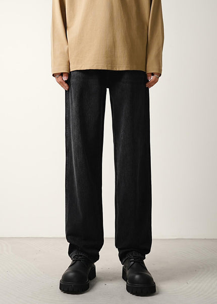 Black Washed Loose Wide-Leg Men’s Jeans - Men’s Jeans