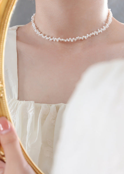 French ins: cold wind, niche high-gloss imitation pearl chain, gentle wind necklace, versatile, sweet and elegant jewelry women