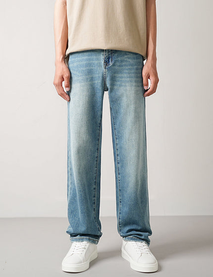 Blue Classic Stretch Straight Jeans for Men Casual Wear - 28 / Mid Blue - Men’s Jeans