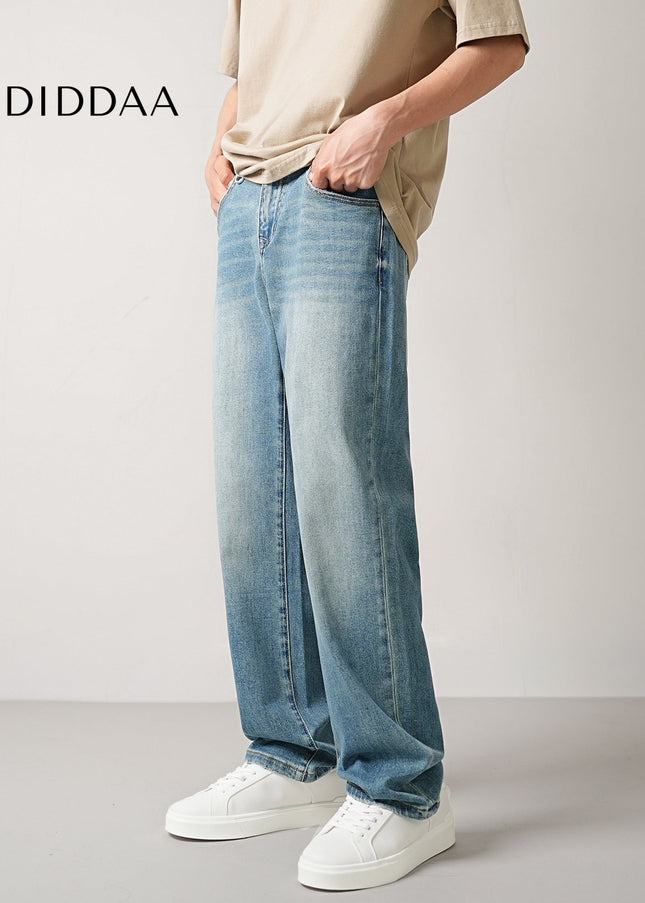 Blue Classic Stretch Straight Jeans for Men Casual Wear - Men’s Jeans