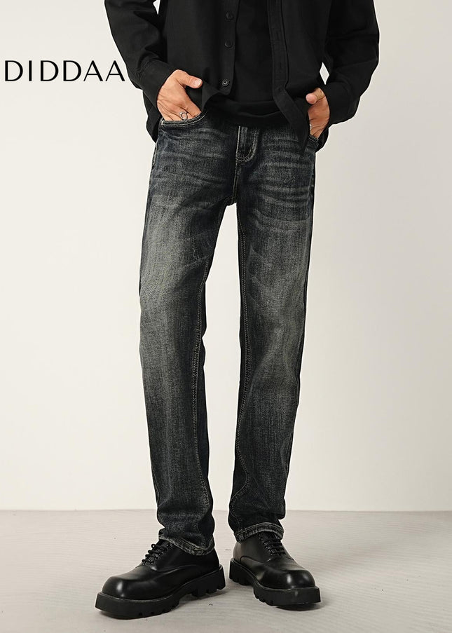 Blue Classic Washed Micro Cone Stretch Jeans - Men’s Jeans