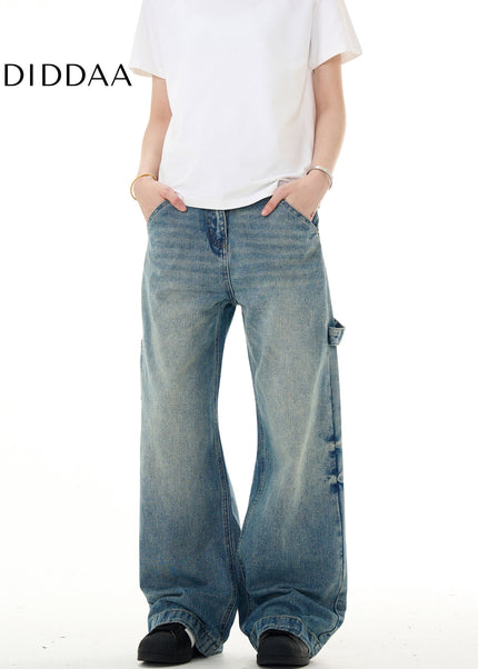 Blue Cleanfit Bootcut Jeans Men’s Loose Wide-Leg Pants - Men’s Jeans