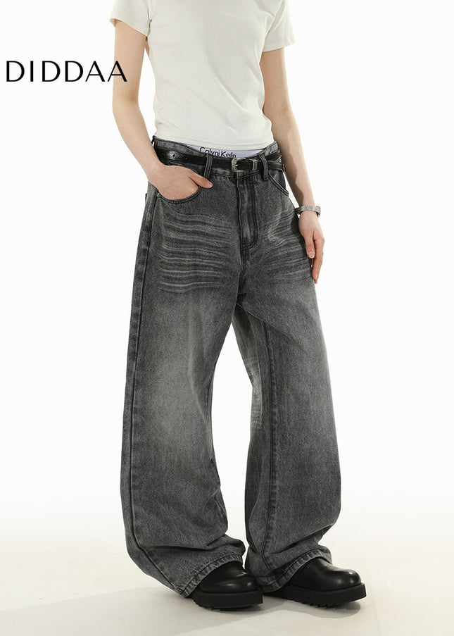 Blue Cleanfit Loose Straight Jeans RAVENOASIS Retro Wash - Men’s Jeans