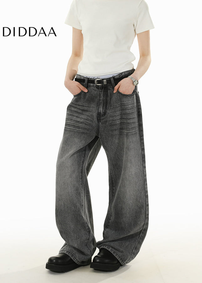 Blue Cleanfit Loose Straight Jeans RAVENOASIS Retro Wash - Men’s Jeans