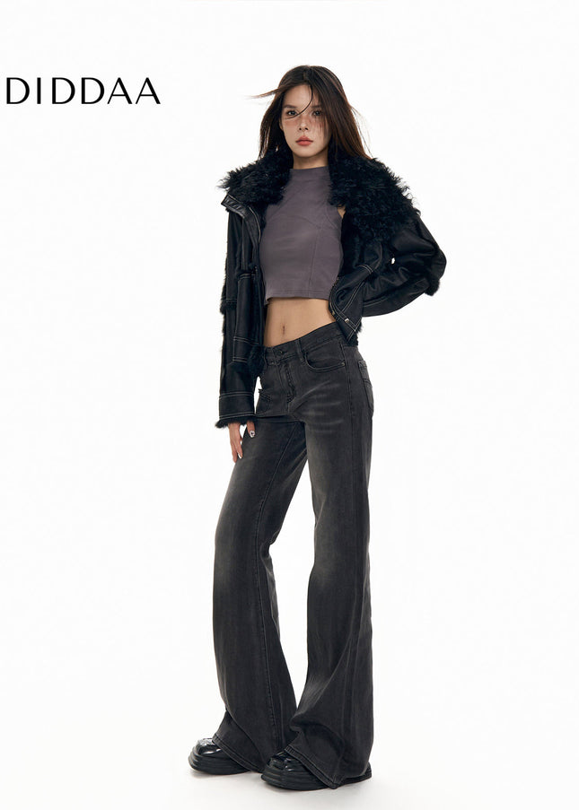 Blue Comfortable Fit Low-Waisted Slim Flared Jeans - Women’s Jeans