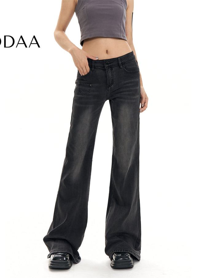 Blue Comfortable Fit Low-Waisted Slim Flared Jeans - Women’s Jeans