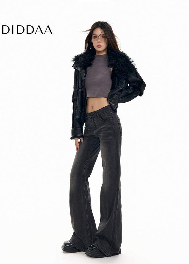 Blue Comfortable Fit Low-Waisted Slim Flared Jeans - Women’s Jeans