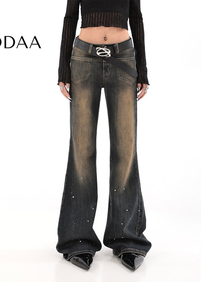 Blue Deconstructed Micro-Flared Jeans for Hot Girls - S / Vintage Blue - Women’s Jeans