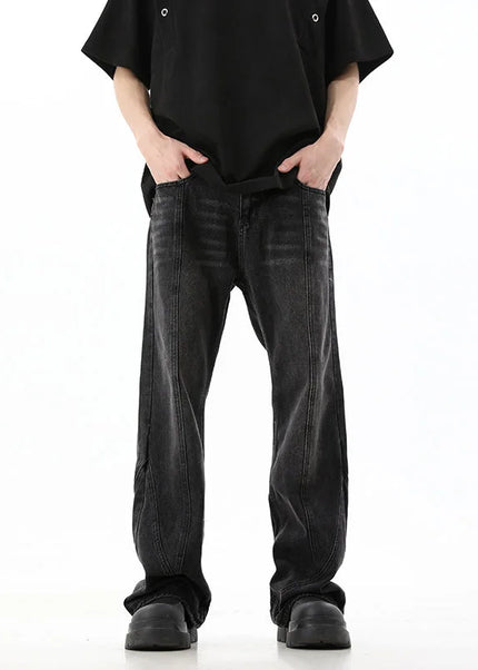 Blue Deconstructed Slim Fit Casual Jeans - S / Dark Grey - Men’s Jeans