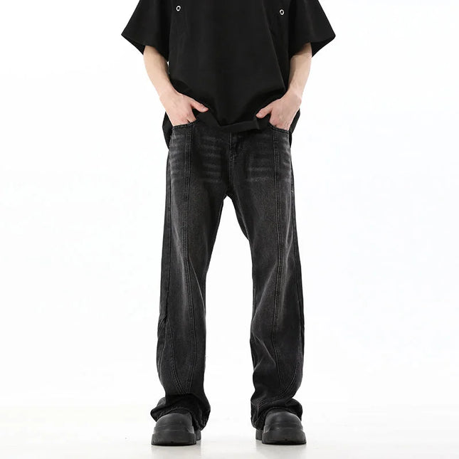 Blue Deconstructed Slim Fit Casual Jeans - S / Dark Grey - Men’s Jeans