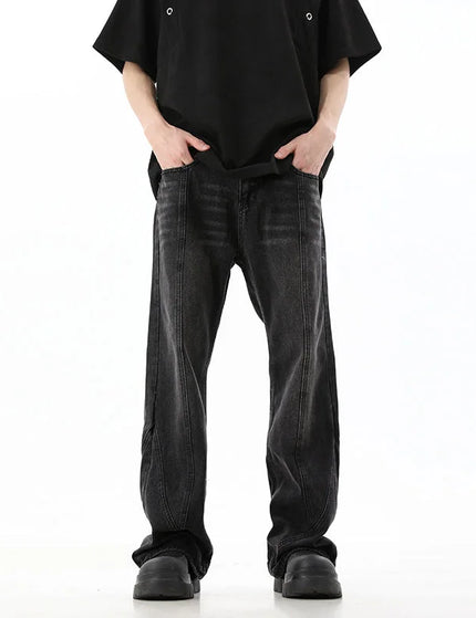 Blue Deconstructed Slim Fit Casual Jeans - S / Dark Grey - Men’s Jeans