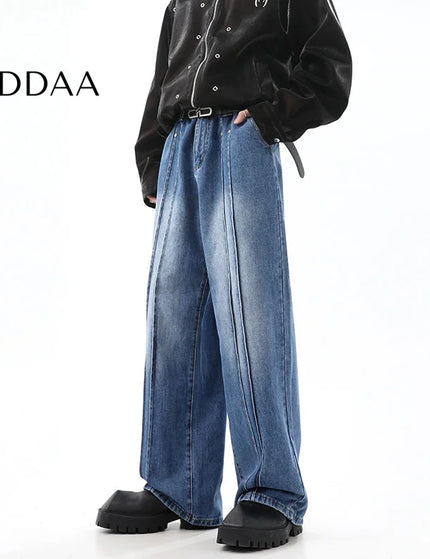 Blue Deconstructed Wide Leg Jeans for Men - S / Blue - Men’s Jeans