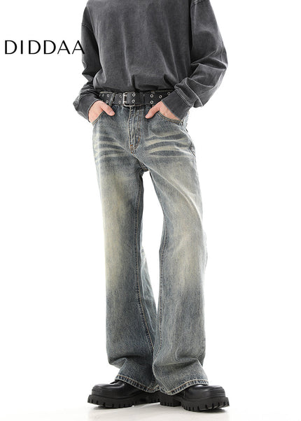 Blue Distressed American Vintage Wash Bootcut Jeans - Men’s Jeans