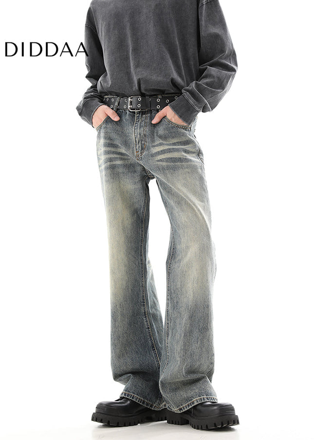 Blue Distressed American Vintage Wash Bootcut Jeans - Men’s Jeans