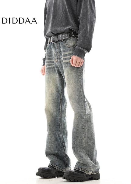 Blue Distressed American Vintage Wash Bootcut Jeans - Men’s Jeans
