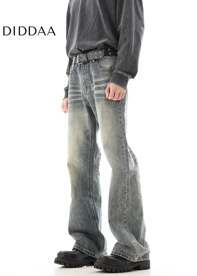 Blue Distressed American Vintage Wash Bootcut Jeans - Men’s Jeans