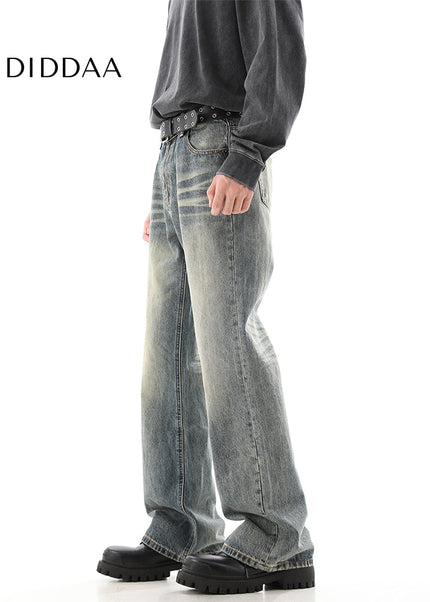 Blue Distressed American Vintage Wash Bootcut Jeans - Men’s Jeans