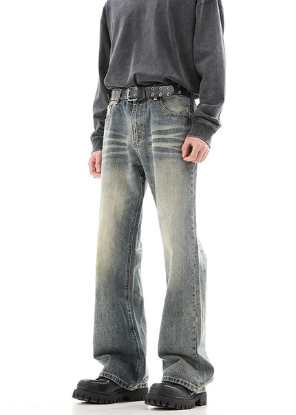 Blue Distressed American Vintage Wash Bootcut Jeans - XS / Blue - Men’s Jeans