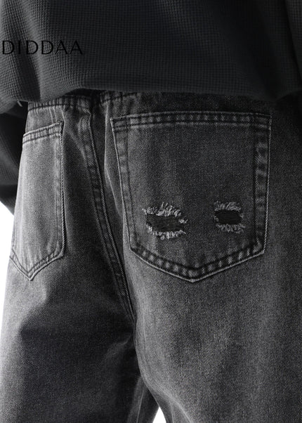 Blue Distressed Bootcut Cartoon Jeans for Men - Men’s Jeans