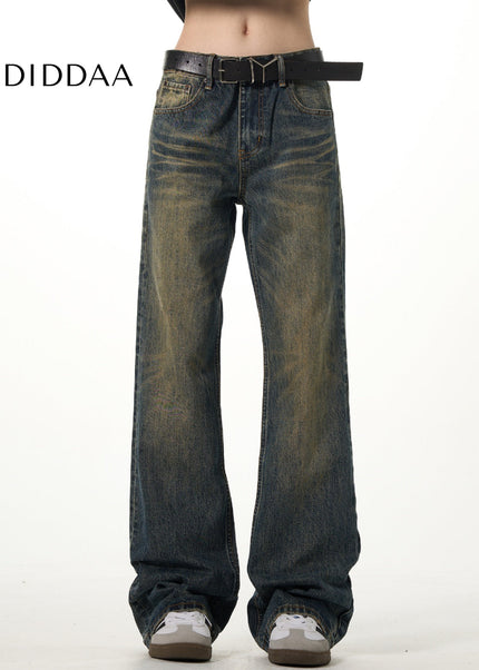Blue Distressed Bootcut Jeans for Men with Vintage Vibe - Men’s Jeans