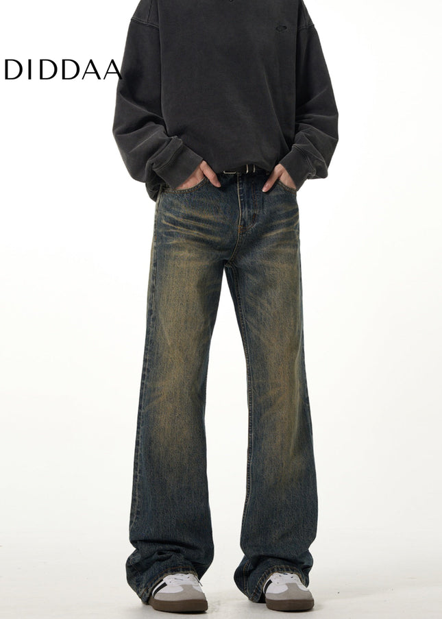 Blue Distressed Bootcut Jeans for Men with Vintage Vibe - Men’s Jeans