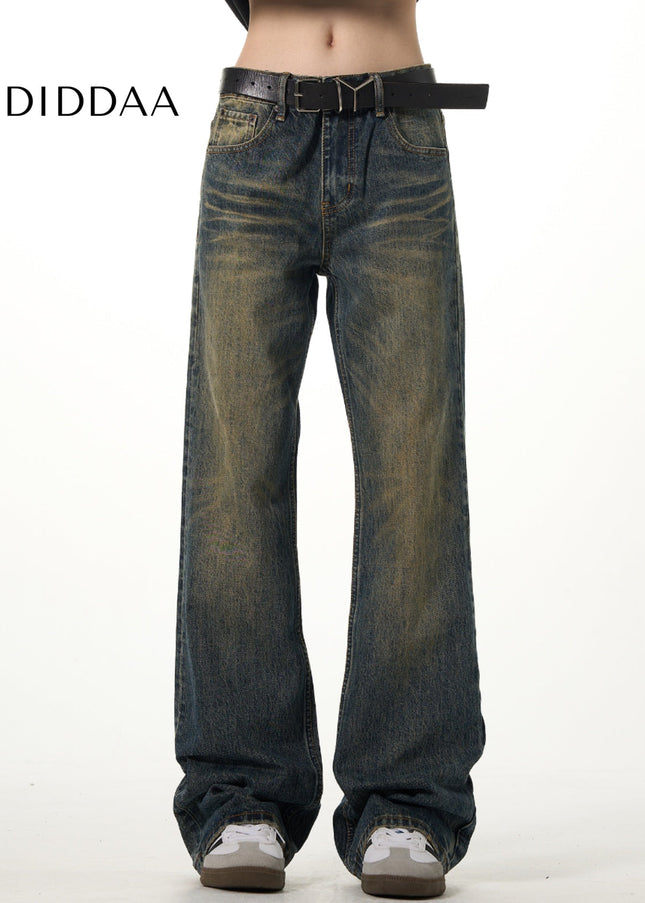 Blue Distressed Bootcut Jeans for Men with Vintage Vibe - Men’s Jeans