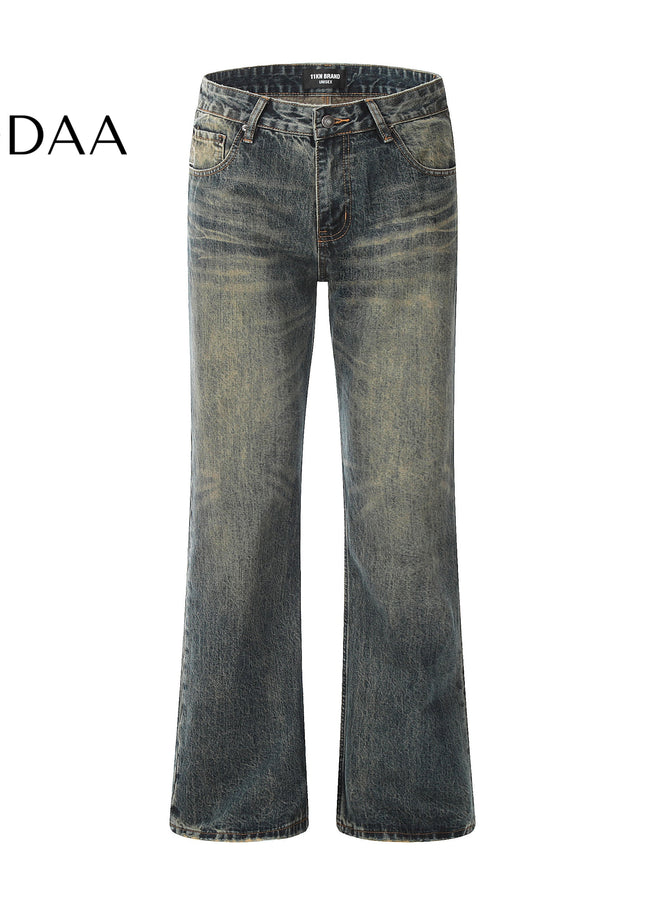 Blue Distressed Bootcut Jeans for Men with Vintage Vibe - XS / Vintage Blue - Men’s Jeans