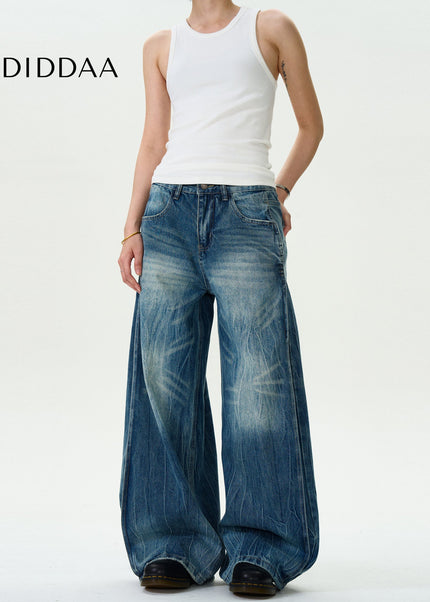 Blue Distressed Burst Wash Jeans for Men and Women - Men’s Jeans