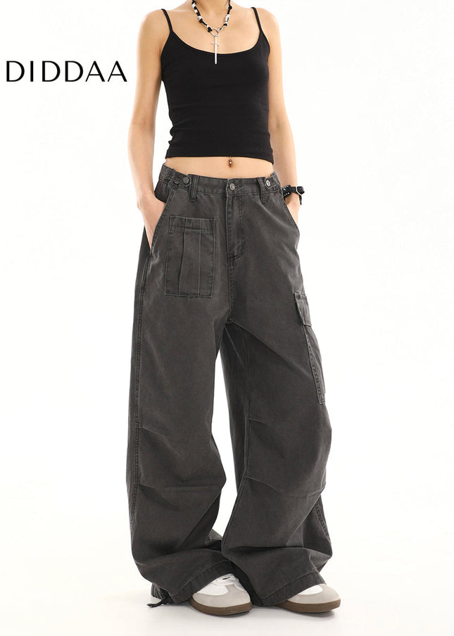 Blue Distressed Cargo Jeans Women’s Multi-Pocket Summer Design - Women’s Jeans